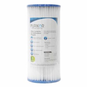 FILTRO CARTUCHO PLEGABLE DE POLIPROPILENO MARCA PURIKOR CON DIMENSIONES DE 4.5" X 20" PARA FILTRADO DE 1 MICRA