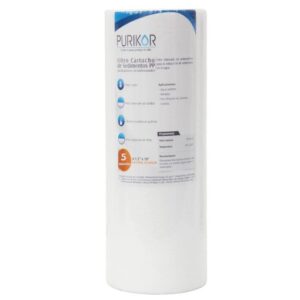 FILTRO CARTUCHO DE POLIPROPILENO TERMOFUSIONADO MARCA PURIKOR CON DIMENSIONES DE 4.5" X 20" PARA FILTRADO DE 5 MICRAS